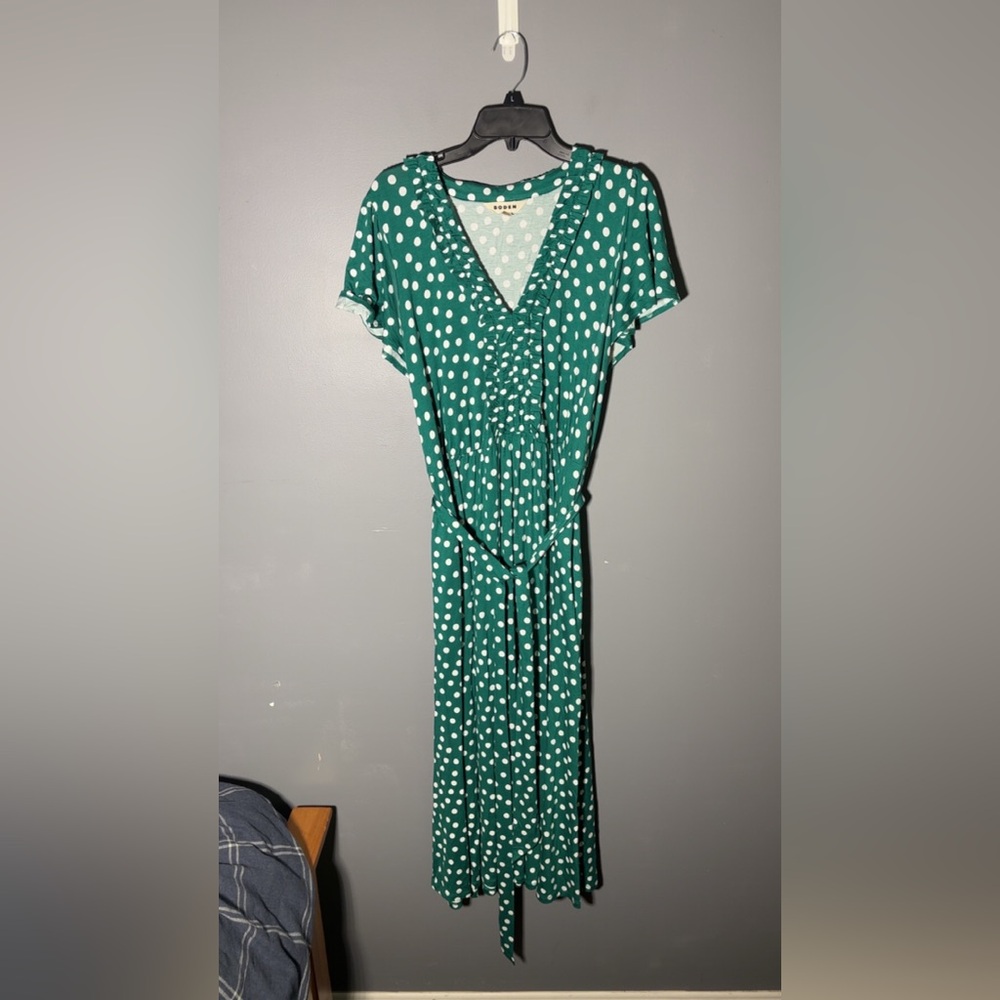 Boden Nicola Jersey Tea Dress in Painted Dot Size 16 - Picture 2 of 4